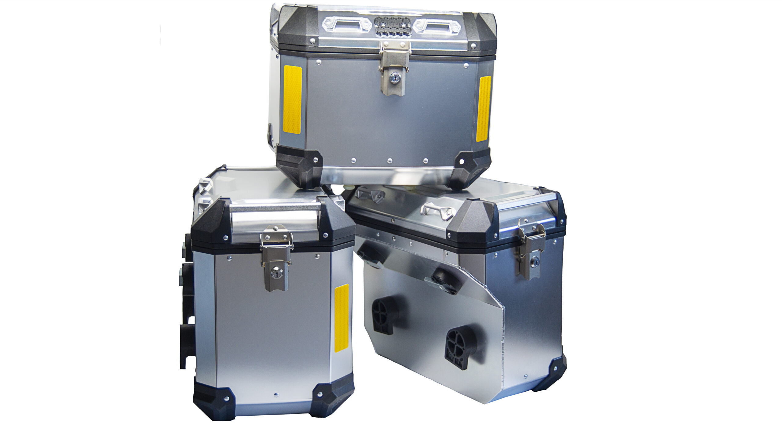 Tripfella full luggage kit with top and side cases stacked