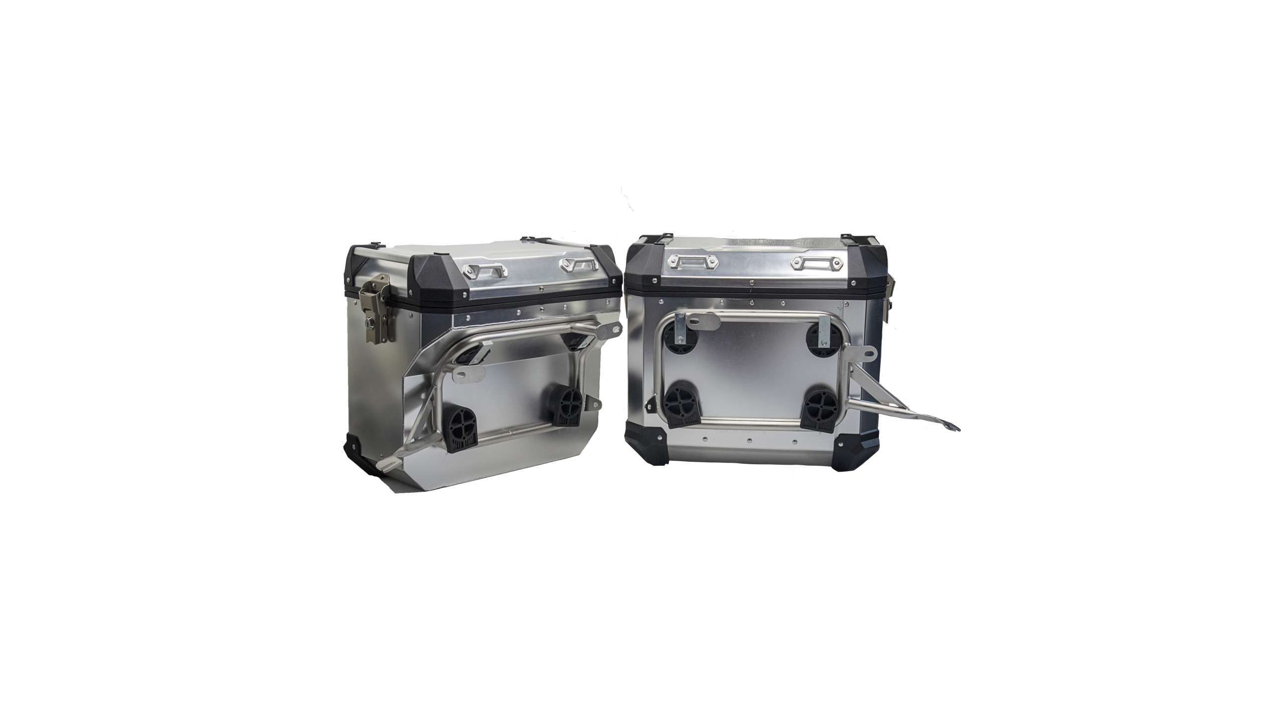 Two side cases with installed racks